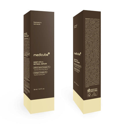 Medicube Deep Reviving Bakuchiol Retinol Facial Serum - Anti-Aging 4th Gen Retinol & Bakuchiol - Targets Fine Lines, Uneven Skin Tone, Blemish Scars - Korean Skin Care, Low Irritant, 1.01 oz