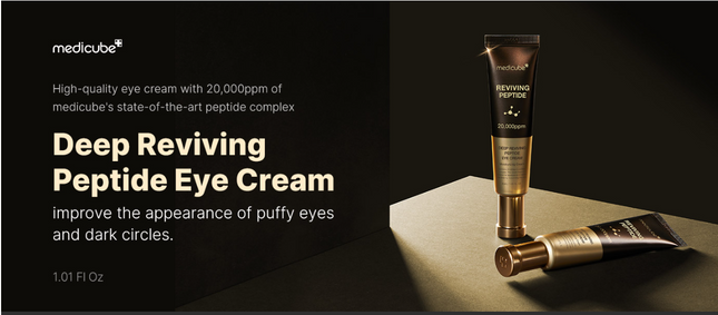 Medicube Eye Serum with Deep Reviving Peptide | Eye Treatment Serum with Multi Peptides, Niacinamide & Squalane | Reduces Signs of Aging and FIne Lines | Korean Skincare, 1.01 fl.oz